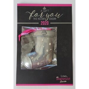 Paparazzi 2020 Holiday Stocking Ornament Silver Rhinestone Collectible S-0023